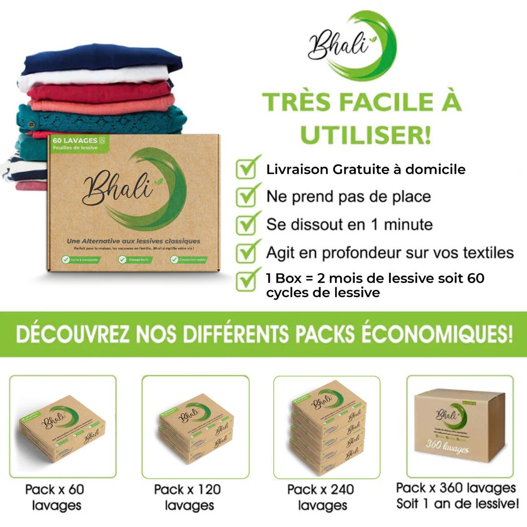 Pack Revendeur Bhali - Lessive Feuille en gros