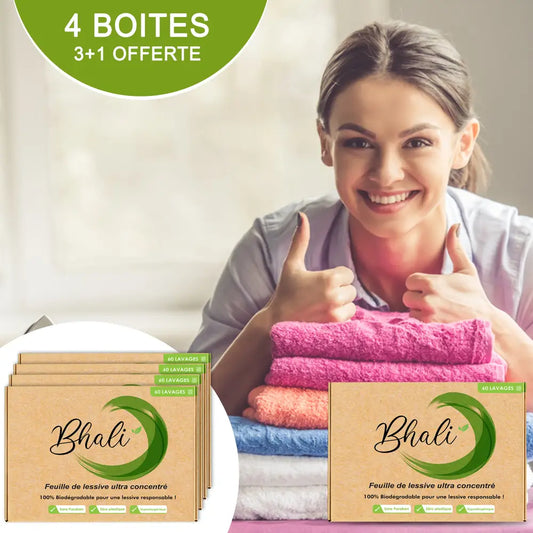 Bhali – Pack 3 + 1 Offert (240 Lavages) | 1 boîte gratuite – 0,16 € par lavage