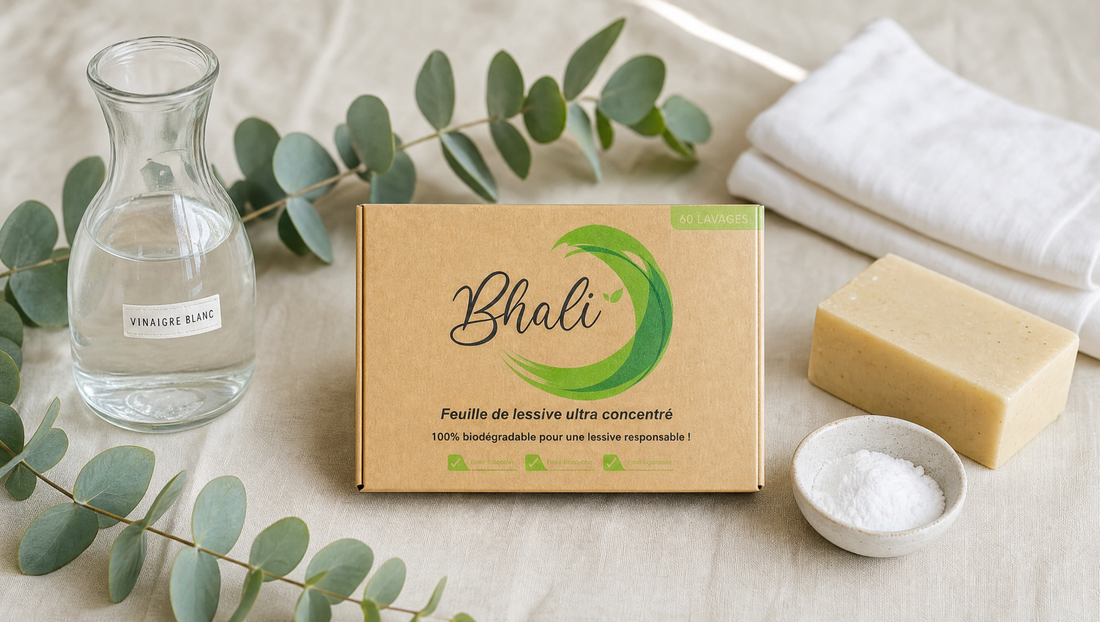 Détachage naturel d'une tache de sang sur du linge blanc — lessive en feuilles Bhali