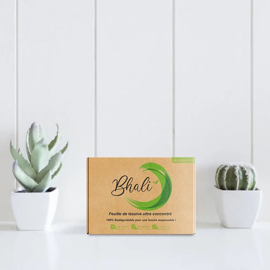 Lessive en feuilles en magasin discount — boîte Bhali