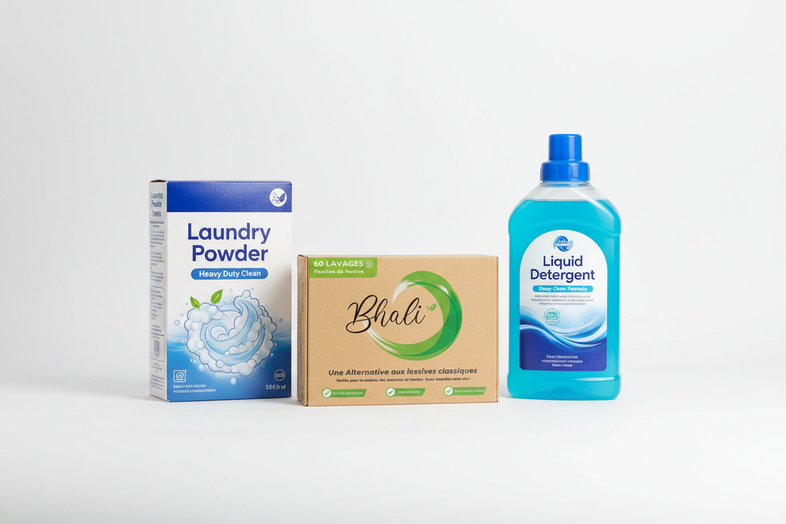 lessive en poudre ou liquide que choisir 2026 comparatif BHALI feuille lessive écologique