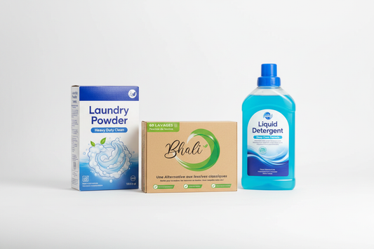 lessive en poudre ou liquide que choisir 2026 comparatif BHALI feuille lessive écologique