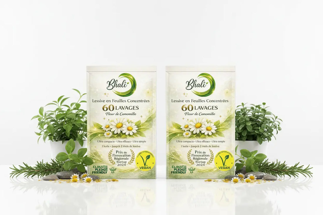 meilleure lessive écologique 2026 BHALI 100% biodégradable zéro plastique certifiée VEGAN