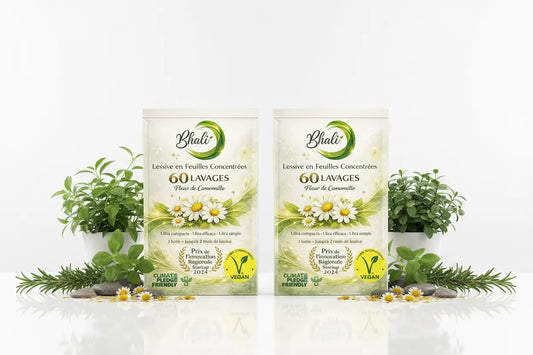 meilleure lessive écologique 2026 BHALI 100% biodégradable zéro plastique certifiée VEGAN