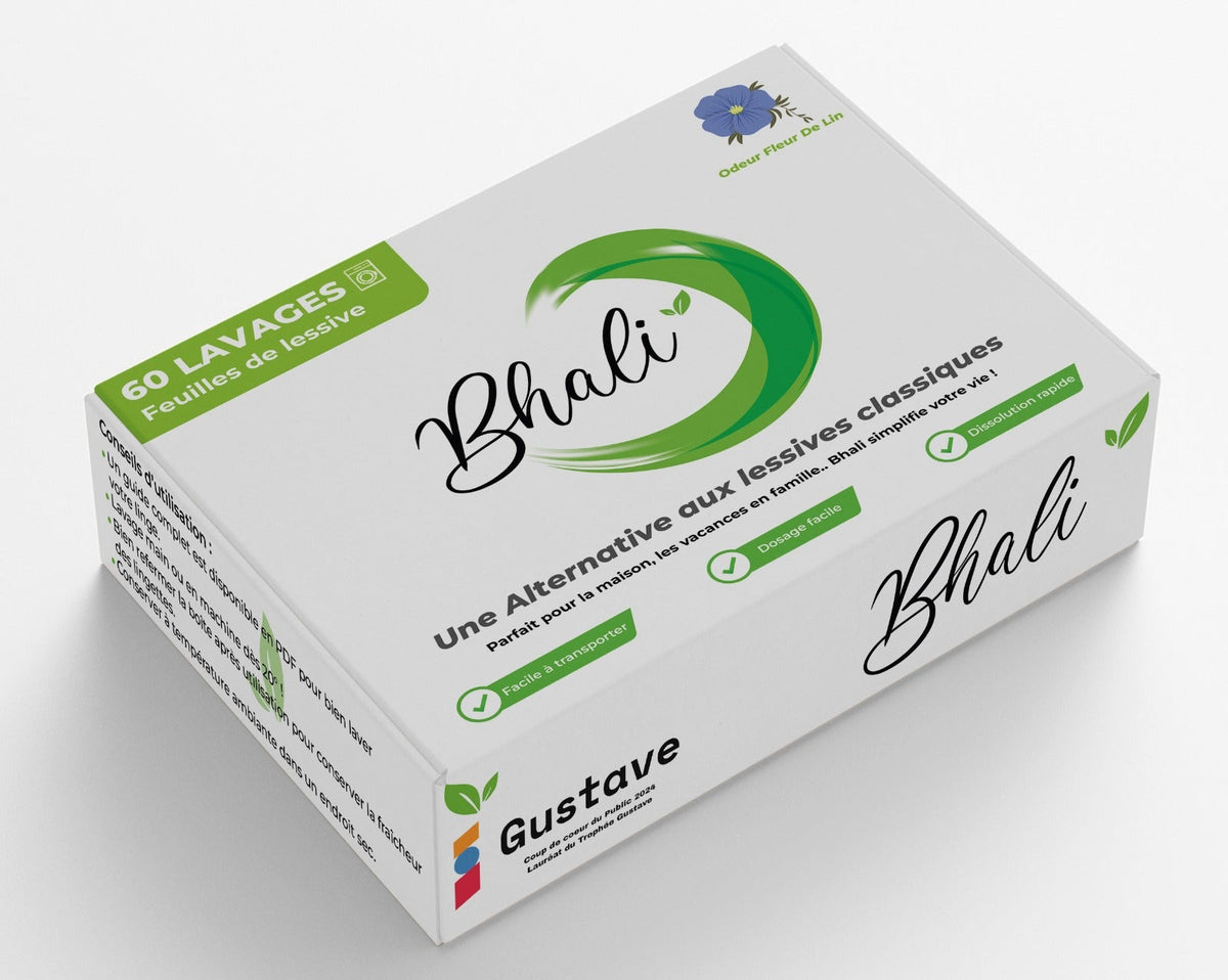 Bhali – Pack x1 (60 Lavages) | Idéal pour tester – Format compact et sans plastique Fleur de Lin