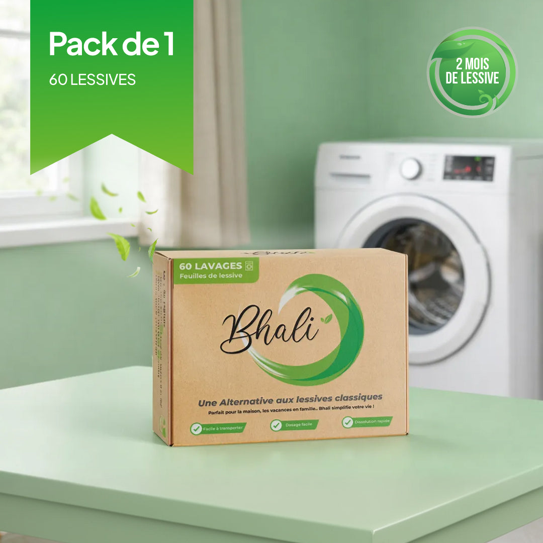 Bhali – Pack x1 (60 Lavages) | Idéal pour tester – Format compact et sans plastique