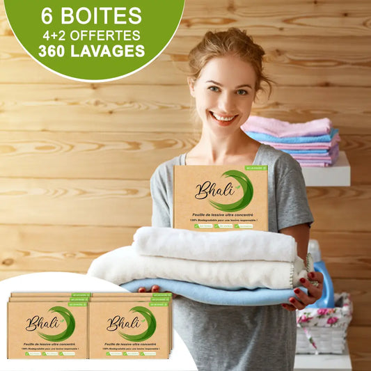 Pack 6 Box - 360 Lavages | 4 Achetées = 2 Offertes | Lessive en Feuille Pas Cher